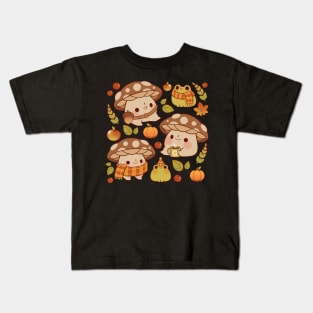 Mushroom and froggie fall Kids T-Shirt